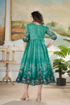 Kanika Muslin Mix Printed Long Western Dress Online Wholesale